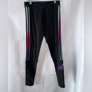 Adidas Black joggers with Rainbow Trim Youth XL 16